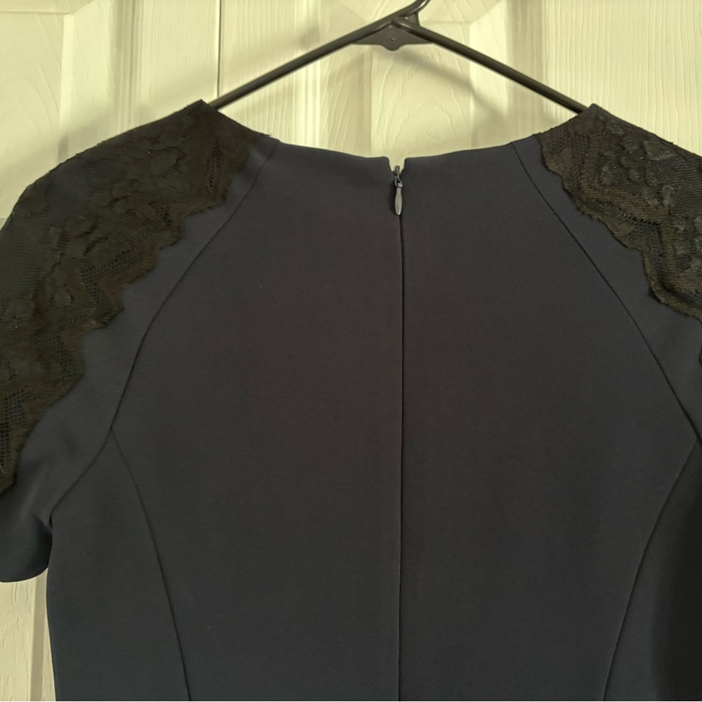 Theory Deep Navy Morden Crepe Short Sleeve Dress